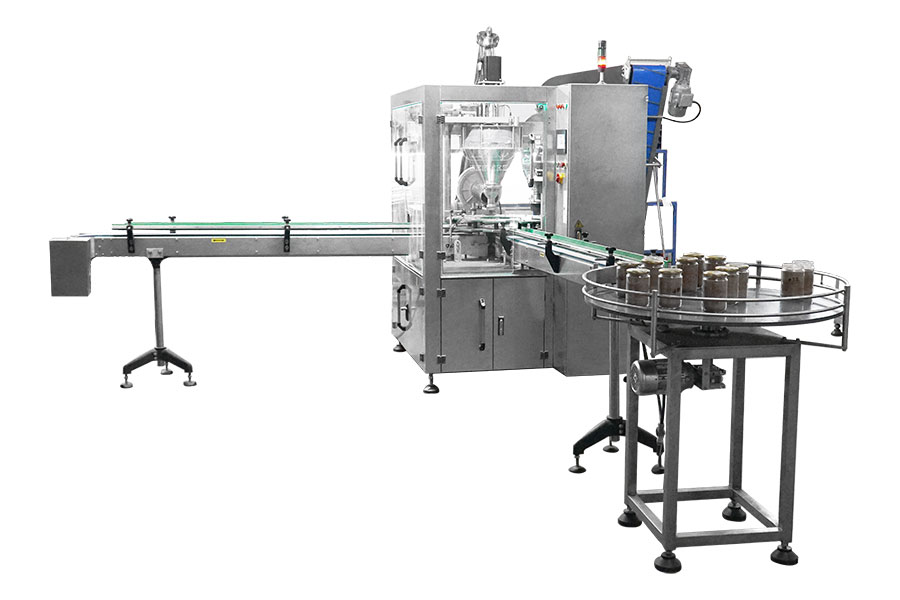 Jar Powder Filling Machine- High Capacity and Productivity- Jar Nesquik Filling Machine- Jar Carob Filling Machine- Jar Coffee Filling Machine